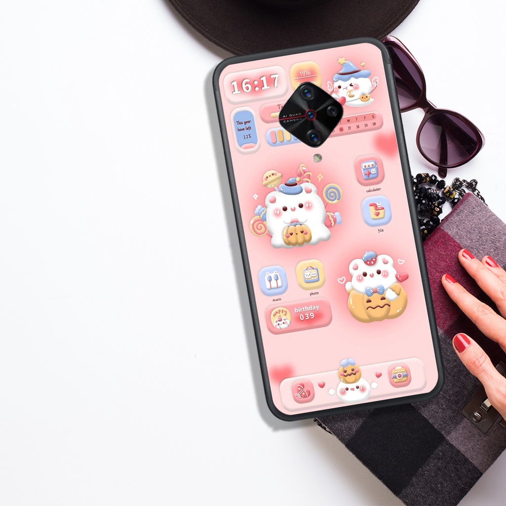 ỐP LƯNG VIVO S1 - S1 PRO , IN HÌNH GẤU NÂU CHOCOLATE ĐÁNG YÊU.