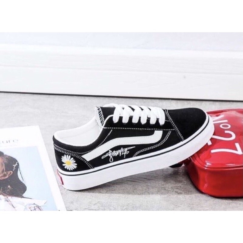 💯💥GIÁ SIÊU RẺ 💥 ❤️ Giày Vans Hoa Cúc Size 35-39, Màu Đen Vạch Trắng