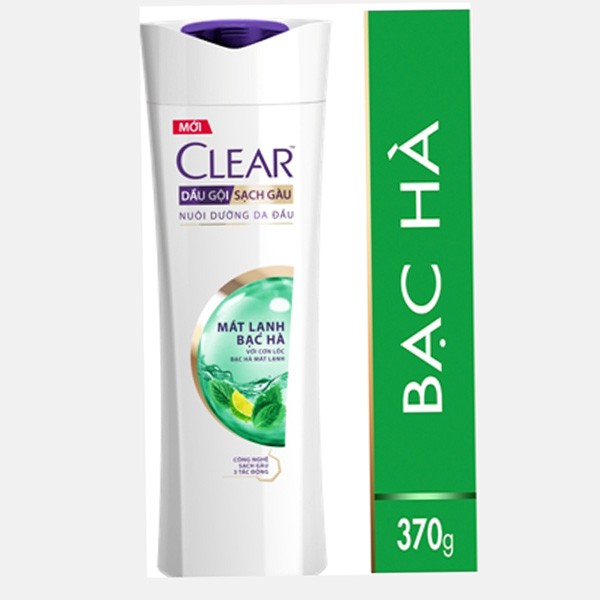 Dầu gội Clear bạc hà chai 370g