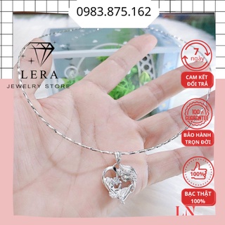 Kiềng cổ bạc ý mặt mẹ con, kiềng mềm phay sáng thiết kế tại trang sức Lera
