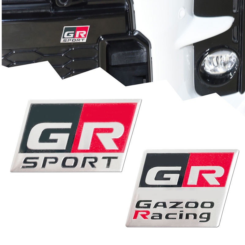 Miếng Dán Logo 3D Bằng Nhôm In Chữ GR Sport / GR Gazoo Racing Trang Trí Cốp Sau Xe Hơi Toyota Corolla Yris RZ RC RS Prius Lexus