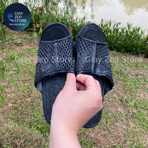 [Dép đi trong nhà]Dép tổ ong đen giá rẻ, đi trong nhà tắm, văn phòng size 35-42