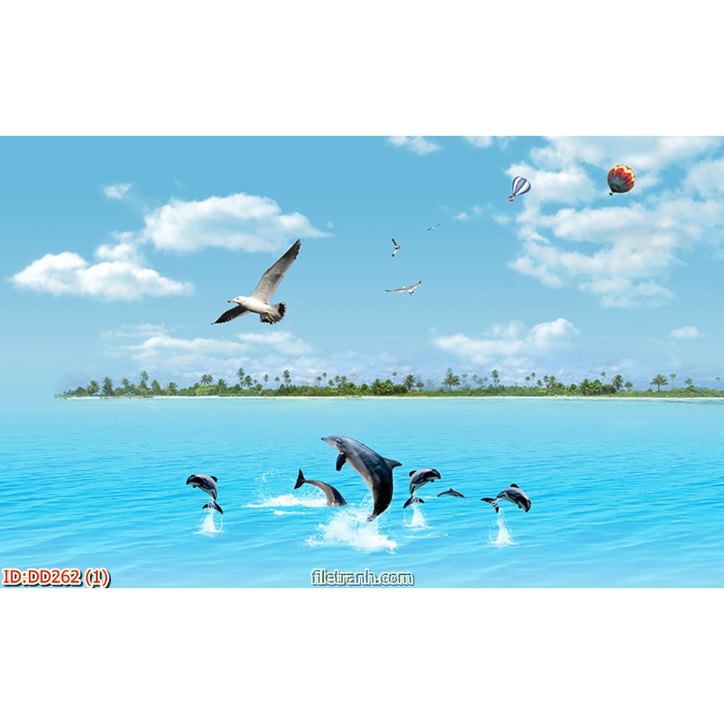 Tranh dán tường 3D biển đại dương, tranh thế giới dưới đại dương