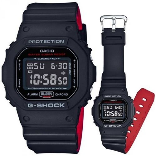 Đồng Hồ Nam Casio G Shock DW-5600HR-1DR chính hãng , Dây Nhựa Hai Màu , chống nước , chống sốc , bảo hành 12 tháng