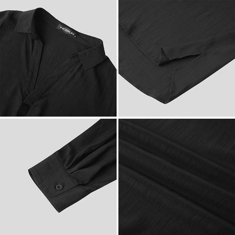Áo sơ mi tay dài màu trơn thời trang thu đông cho nam
