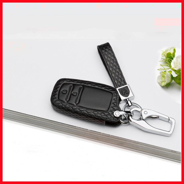 Bao da chìa khóa ôtô Toyota Camry, Fortuner, Prado màu đen hàng cao cấp loại đẹp M7