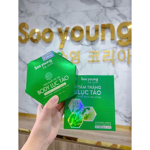 Combo Kem Body - Tắm Trắng Lục Tảo Soo Young