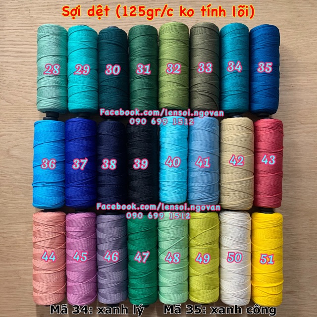 Sợi dệt trơn 2mm Craftyarn VN (Mã 51 ~ Mã 68)