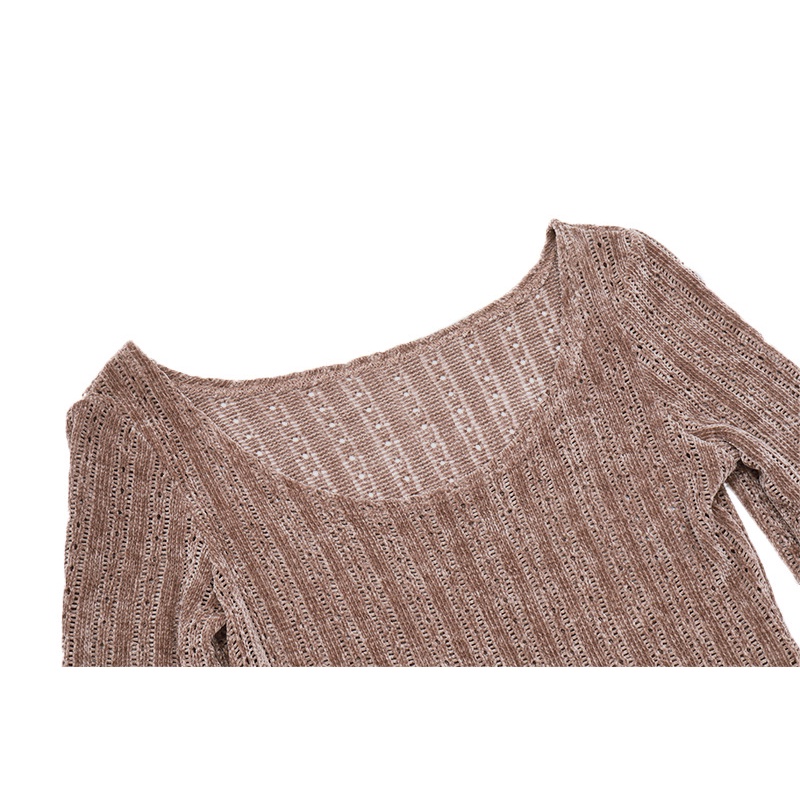 Đầm WEANIA tay dài trễ vai ôm dáng phong cách vintage nữ tính