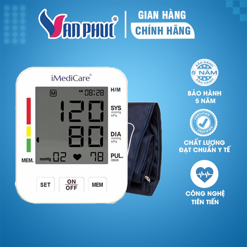 Máy đo huyết áp điện tử bắp tay tự động iMediCare iBPM-6S [CHÍNH HÃNG - BH 5 năm]