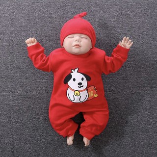 Set body đỏ mặc tết cho bé kèm nón SE150
