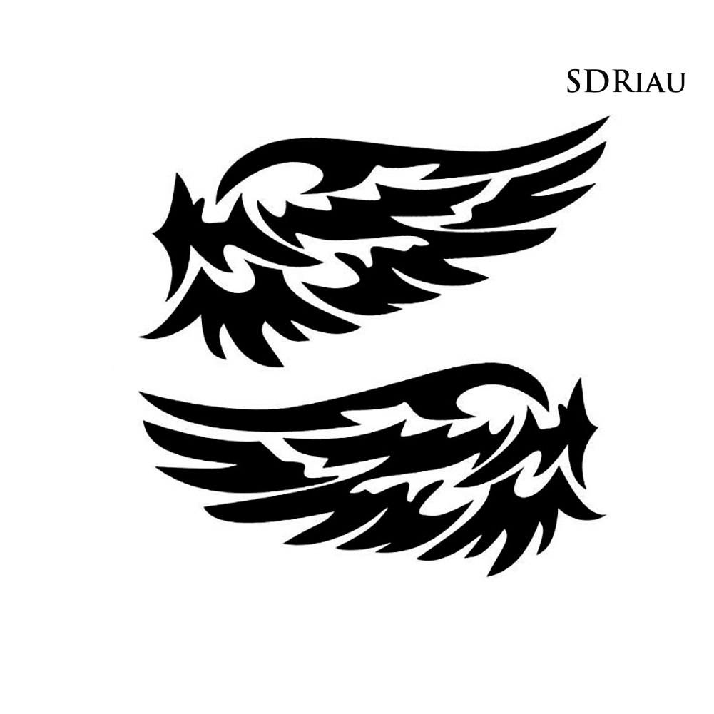 Miếng Dán Phản Quang Hình Đôi Cánh Thiên Thần Trang Trí Lưng Gương Chiếu Hậu Xe Hơi