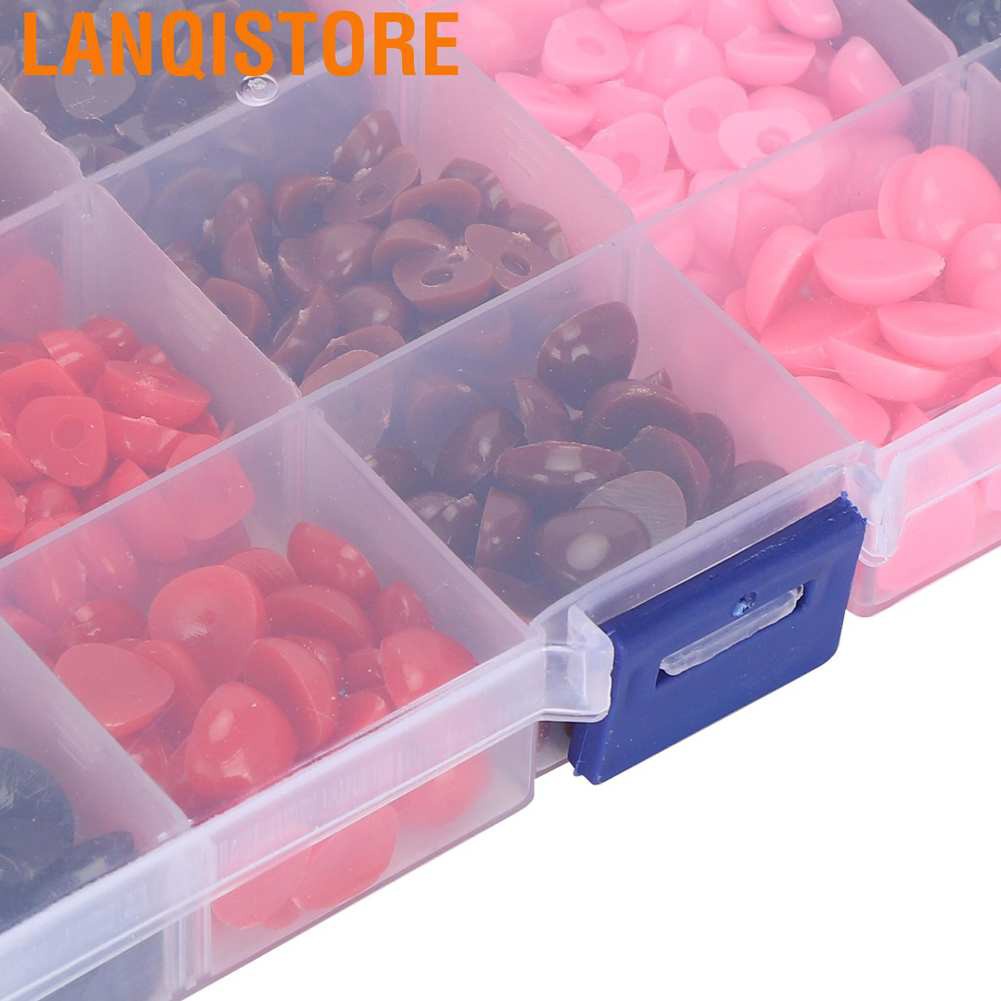 Lanqistore 1070Pcs Colorful Doll Eyes Nose Plastic Triangle/Round Acces with Storage Box