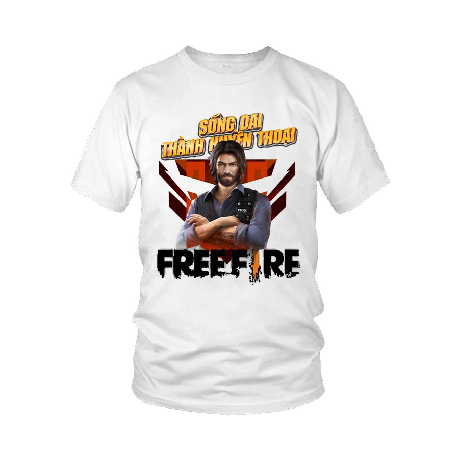 Áo thun game Free Fire full nhân vật dành cho cả nam và nữ - Trắng