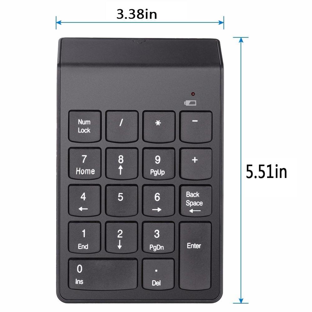 Bàn phím số USB không dây 2.4G Bàn phím số Mini Numpad 18 phím