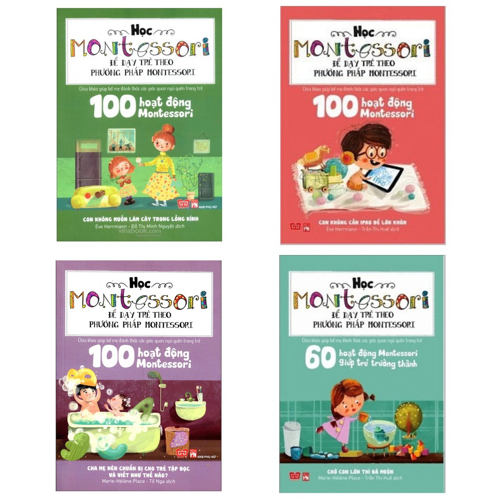 Sách - Combo Combo Học Montessori Để Dạy Trẻ Theo Phương Pháp Montessori (Bộ 4 Cuốn)