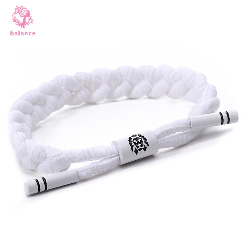 Vòng Tay Bện Dây Giày Màu Trắng Đen Hình Sư Tử Kiểu Cổ Điển Cá Tính Thời Trang Unisex | BigBuy360 - bigbuy360.vn