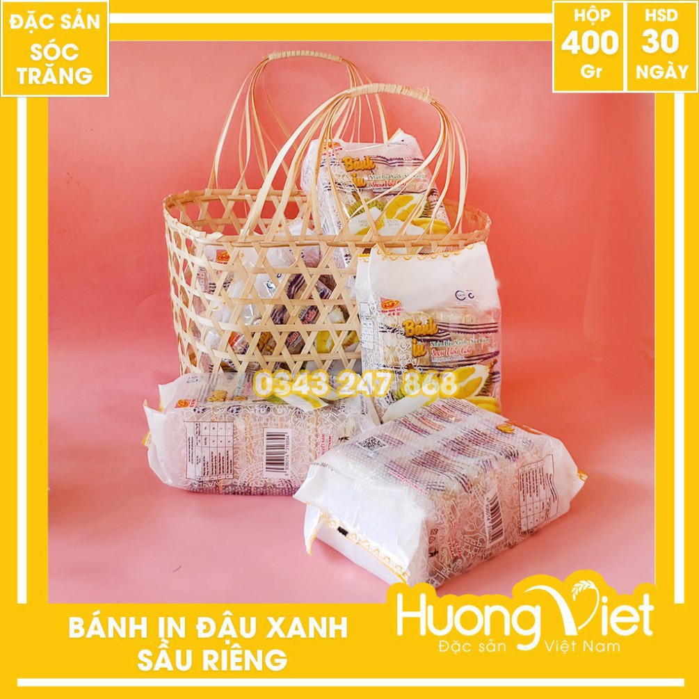 (gg1) Bánh in đậu xanh sầu riêng Tân Huê Viên túi 10 bánh 85 21