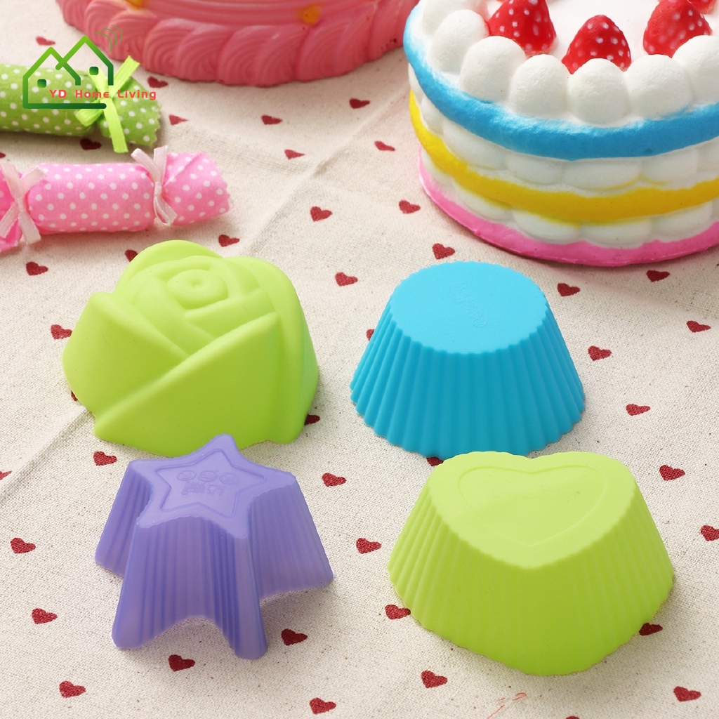 Set 24 Cái Khuôn Làm Bánh Chống Dính Chịu Nhiệt Tái Sử Dụng