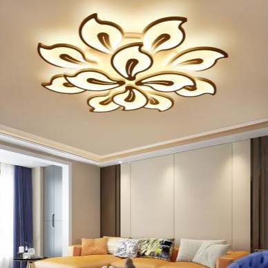 Đèn ốp trần, Đèn trần phòng khách hình lá cây HAPOVA SUCHI 2040 đường kính 800mm + Tặng kèm khiển