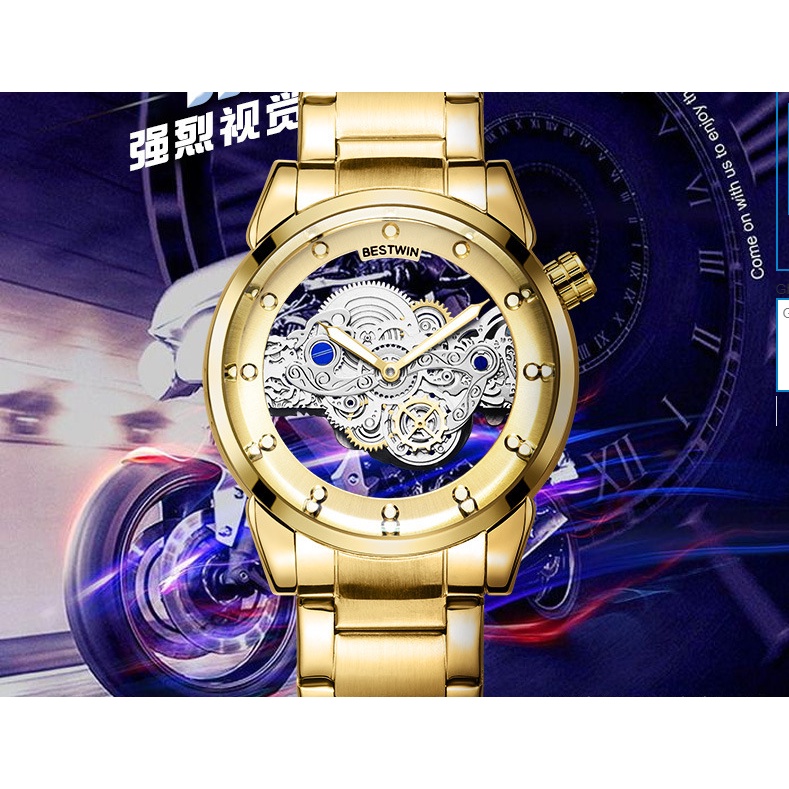 [Mẫu Độc] Đồng Hồ Nam Bestwin Giả Cơ  Trong Suốt, Chống Nước Chống Xước, Đẳng Cấp Thời Trang,Chạy Hai Kim | BigBuy360 - bigbuy360.vn