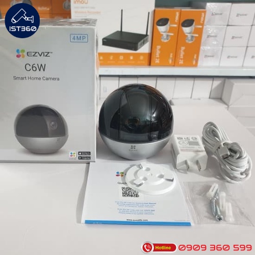 Camera IP WIFI xoay trong nhà 4MB EZVIZ C6W, Đàm thoại 2 chiều, Quay 360, Theo dõi chuyển động -Hàng chính hãng