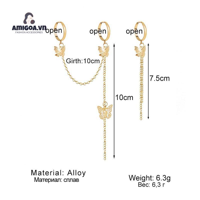 ✨✨ 【2 miếng】Nhẫn hở hình bướm kết hợp dây xích có thể điều chỉnh phong cách cá tính cho nam và nữ