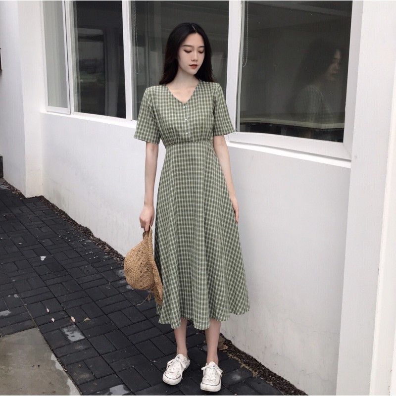 Váy kẻ caro dáng dài [ORDER] | BigBuy360 - bigbuy360.vn