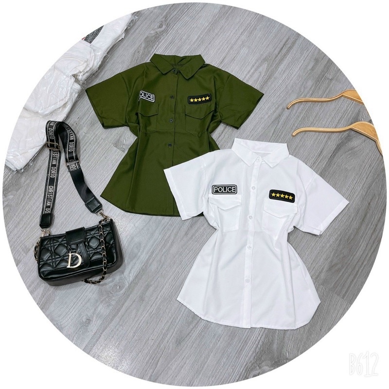 Áo sơ mi túi hộp logo mẫu mới cực xinh kèm ảnh thật shop chụp