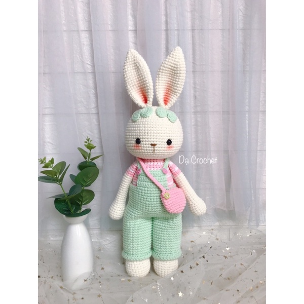 Thỏ Len Nhồi Bông An Toàn Cho Bé - Thú Bông Len Handmade Đan Móc Thủ Công Bằng Tay