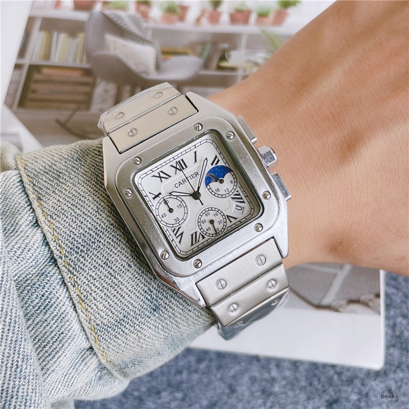 Cartier Đồng Hồ Nam Hiển Thị Lịch Đa Chức Năng 38mm