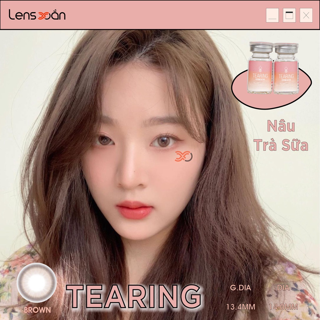 KÍNH ÁP TRÒNG TEARING BROWN -LENS ME: LENS NÂU TRÀ SỮA | LENS XOẮN