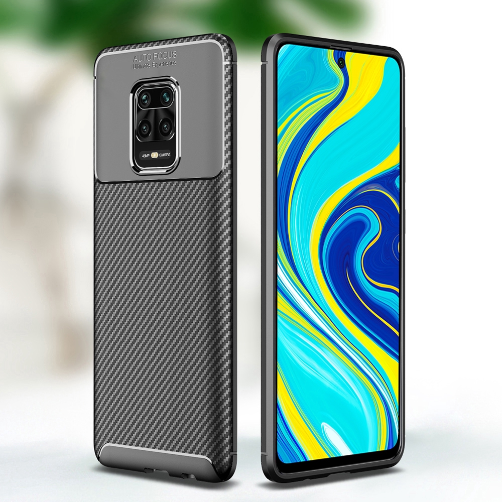 Ốp điện thoại sợi carbon sang trọng chống sốc cho Xiaomi Redmi Note 9S Note 9 Pro