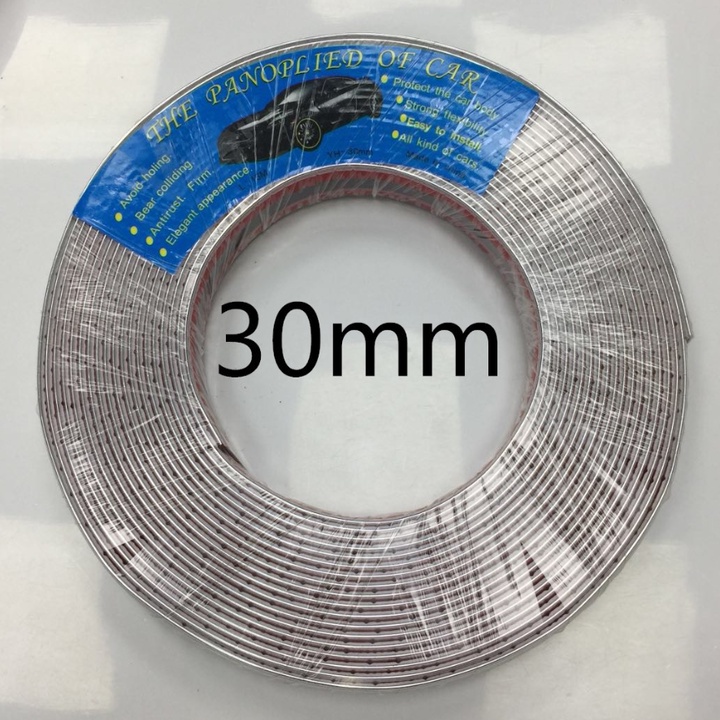 Nẹp dán chân kinh ô tô mạ crom, kích thước dài 15m, bề ngang 15mm, 20m, 25mm và 30mm