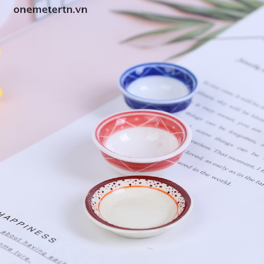 【onemetertn】 Dollhouse Mini Ceramics Tableware Rice Bowl Food Dishes Plates Doll Kitchen Toy [VN]