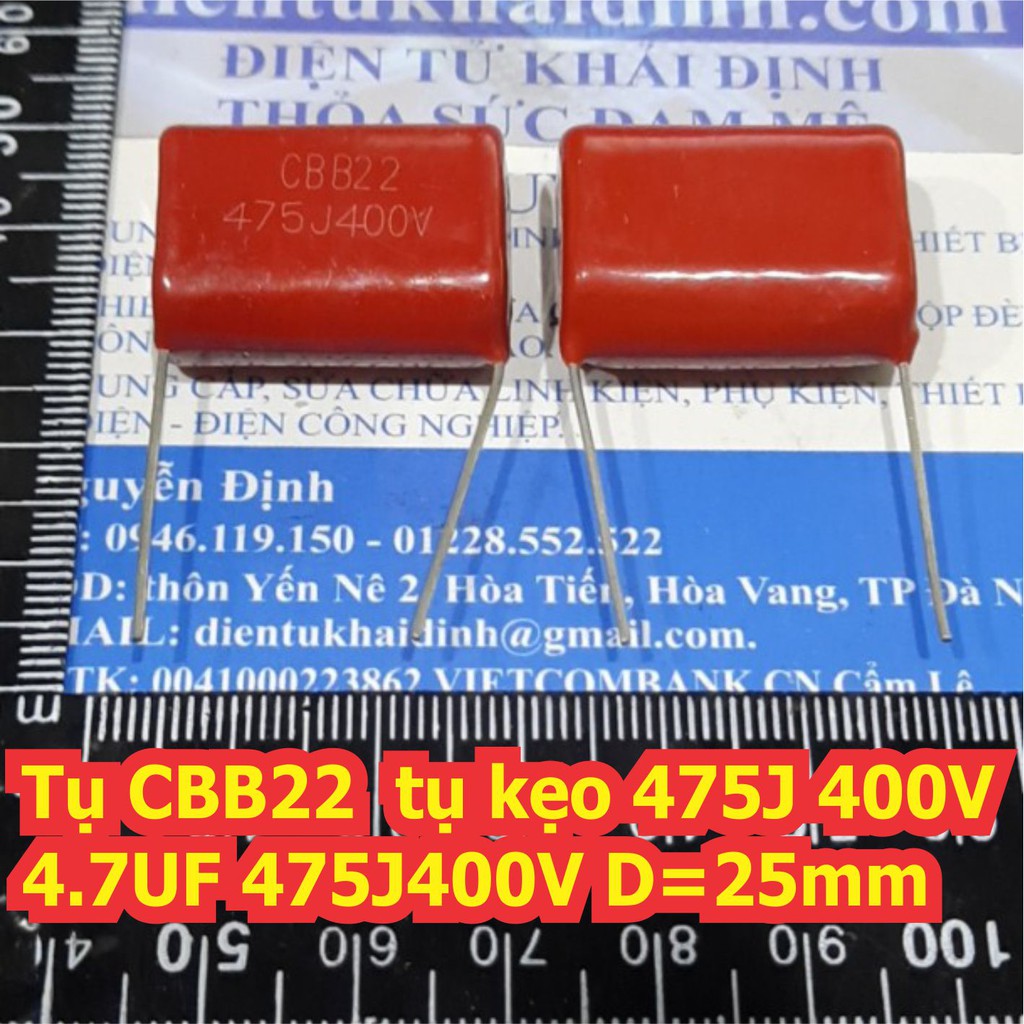 5 con Tụ CBB22 CBB, tụ kẹo tụ đỏ 475J 400V hoặc 630V (giá cho 5 tụ cùng loại) kde1764