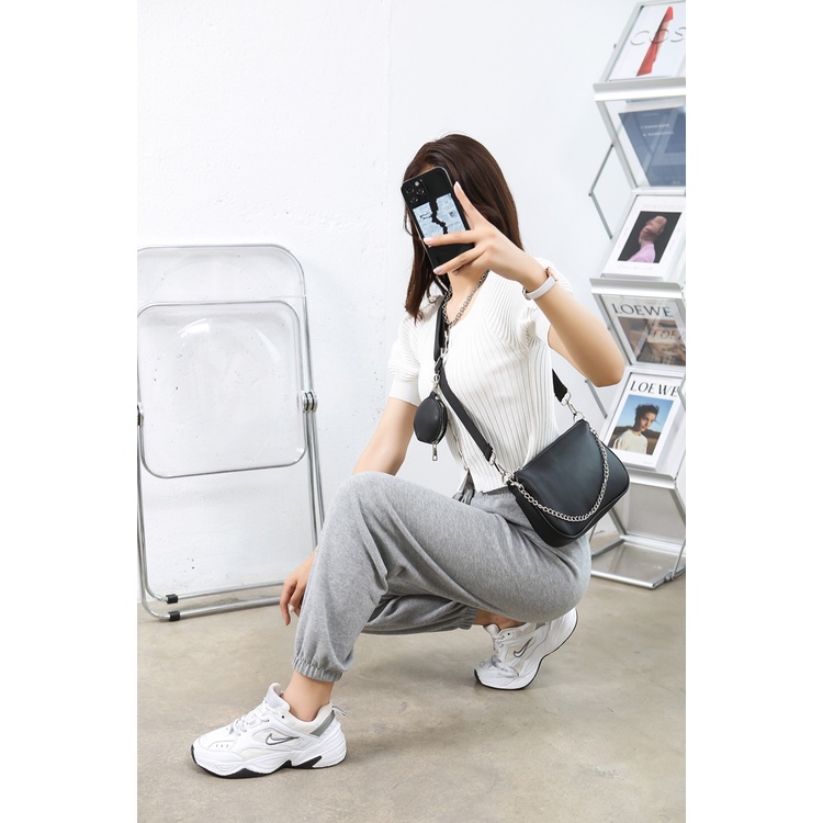 Túi xách nữ đeo vai đeo chéo cá tính năng động tặng kèm túi nhỏ cực hot Capucha T75