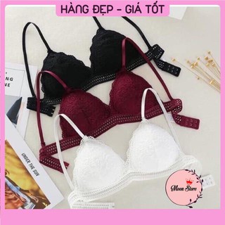 Áo Lót Nữ, Áo Bra Ren 2 Dây Mảnh Cài Sau 7313