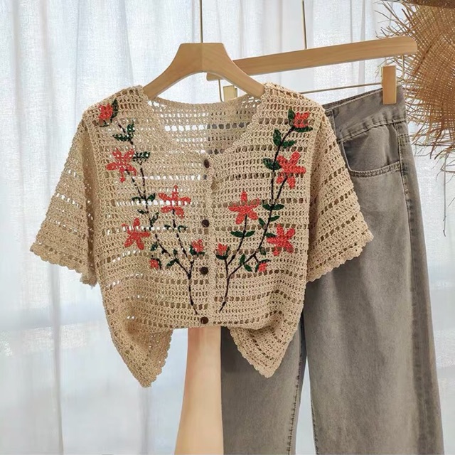 [ÁO CROCHET LEN IN HOẠ TIẾT