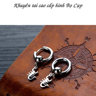 Khuyên tai kiểu xỏ nam nữ cao cấp hình Bọ cạp