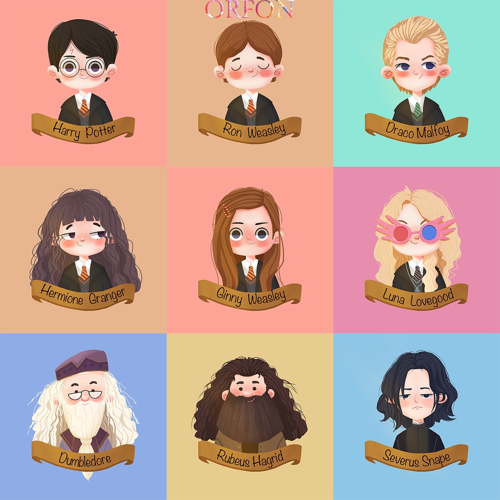Bộ tranh sơn dầu 20*20cm tự làm họa tiết Harry Potter