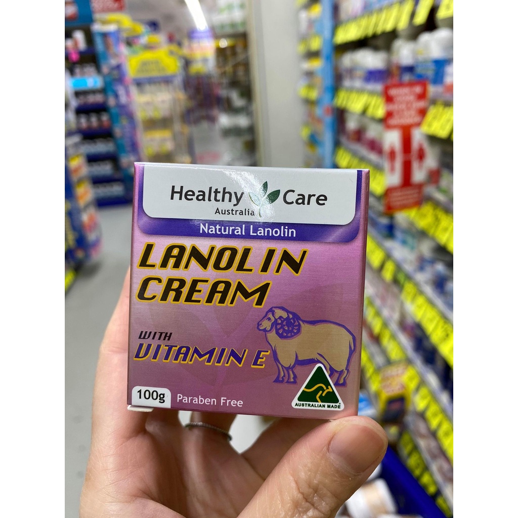 KEM DƯỠNG DA CHIẾT XUẤT TỪ NHAU THAI CỪU CỦA ÚC HEALTHY CARE LANOLIN CREAM WITH SHEEP PLACENTA 100G CHÍNH HÃNG - 9794