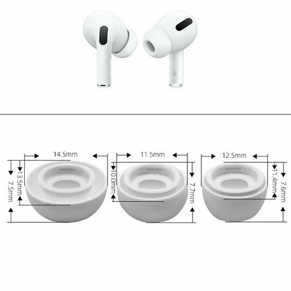 Set 3 Cặp Nút Tai Nghe Bằng Silicon Mềm Cách Âm Chống Trượt Bảo Vệ Cho AirPods Pro