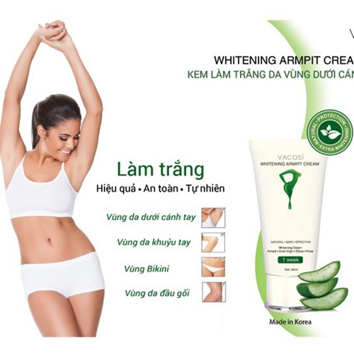 Kem ngừa thâm nách Vacosi whitening Hàn quốc 30ml