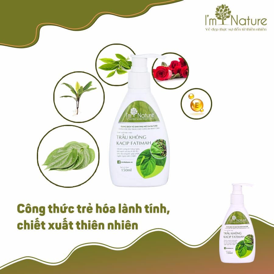 Dung dịch vệ sinh phụ nữ trầu không I'm Nature 150ml -  An toàn tuyệt đối, dùng được cho Bà Bầu, trước và sau sinh