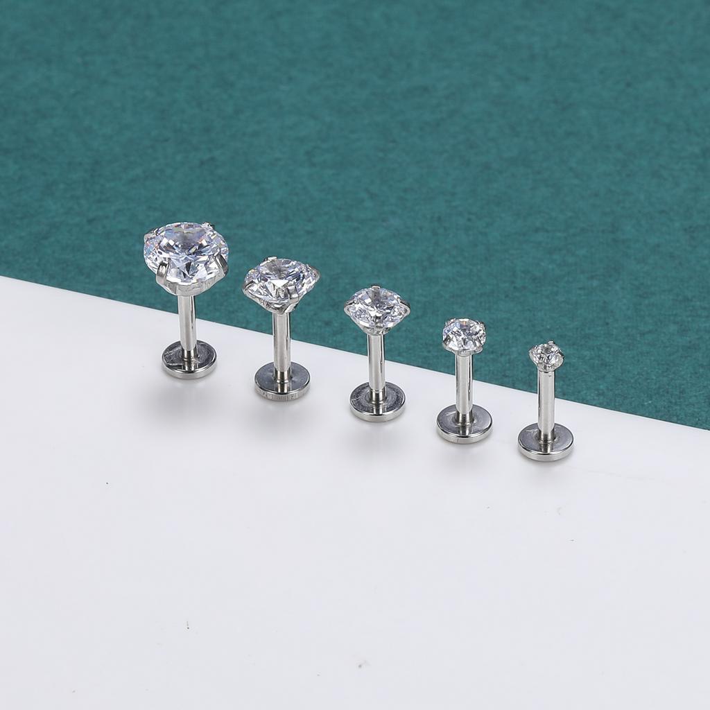 Set 6 Khuyên Xỏ Cơ Thể Bằng Thép Không Gỉ 3 / 4 / 5 / 6mm 16g