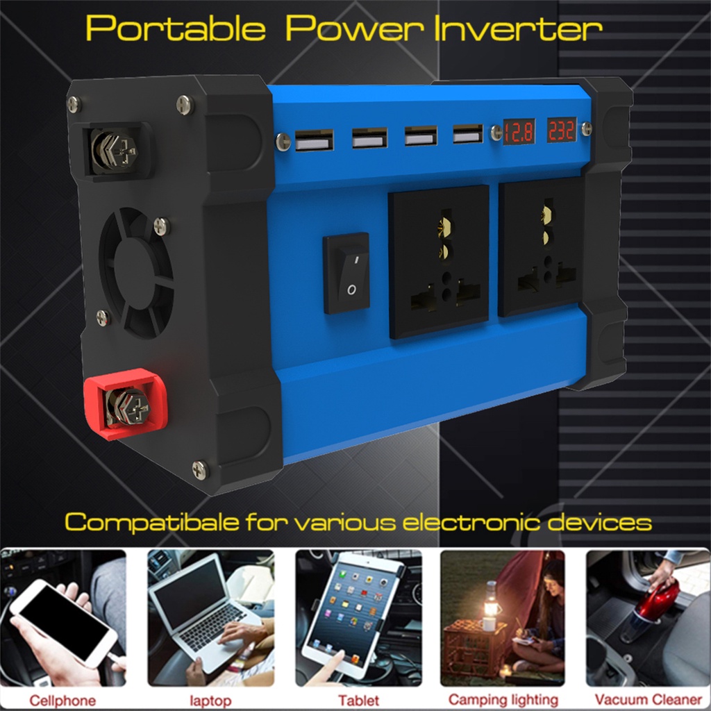 Bộ Chuyển Đổi Năng Lượng Mặt Trời 4000w + Tấm Pin Năng Lượng Mặt Trời dc 12v Sang ac 110v / 220v Cho Xe Hơi