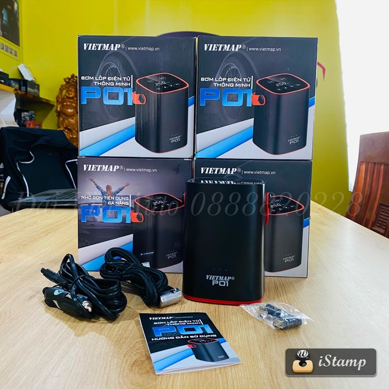 VIETMAP P01 Bơm Lốp Điện Tử Đa Năng Mini hàng chính hãng Vietmap | Đại Việt Auto