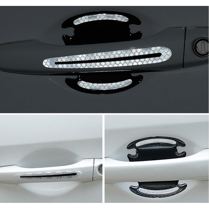 Miếng Dán PVC Phản Quang Bảo Vệ Tay Cầm Cửa Xe Hơi Chống Trầy Xước