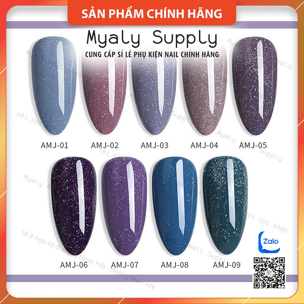 Set Sơn Nhũ Giả Bột AS Chai Đỏ Nắp Nhọn 9 Chai Cao Cấp AMJ SP000322
